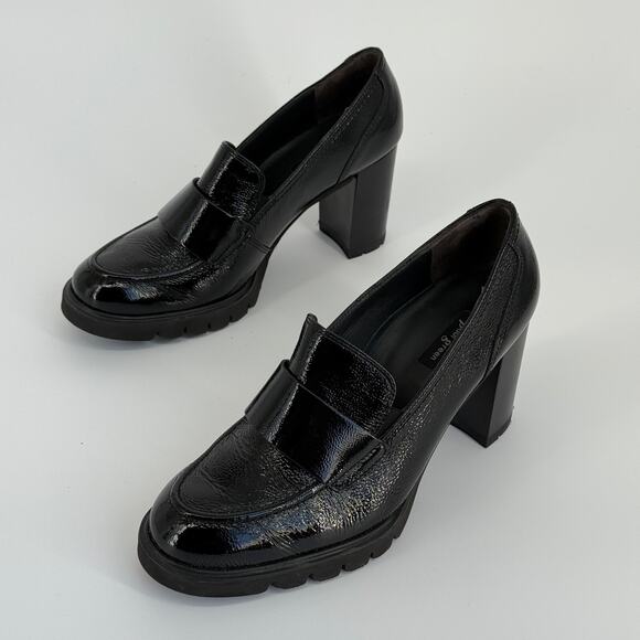 Paul Green Womens Pump US 9 UK 6.5 Crinkled Patent Leather Loafer Academia Nina - Picture 2 of 7